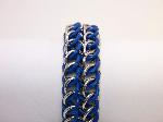 Half Persian Bracelet, Stainless Steel & Blue Rubber
