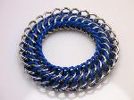 Half Persian Bracelet, Stainless Steel & Blue Rubber