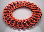 Interwoven Bracelet, Anodized Aluminum & Orange Glow-in-the-Dark Rubber