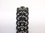 Interwoven Bracelet, Stainless Steel and Black Rubber